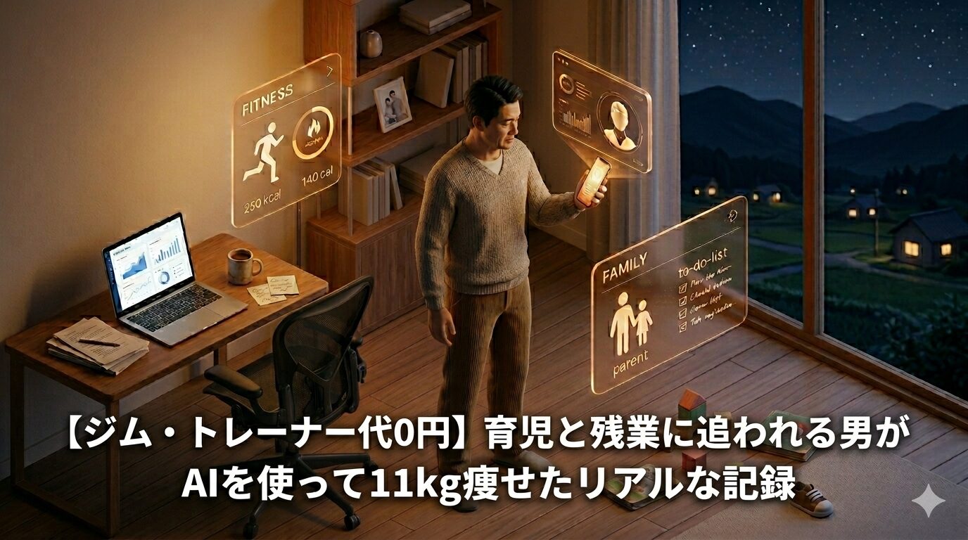 【ジム・トレーナー代0円】育児と残業に追われる男がAIを使って11kg痩せたリアルな記録